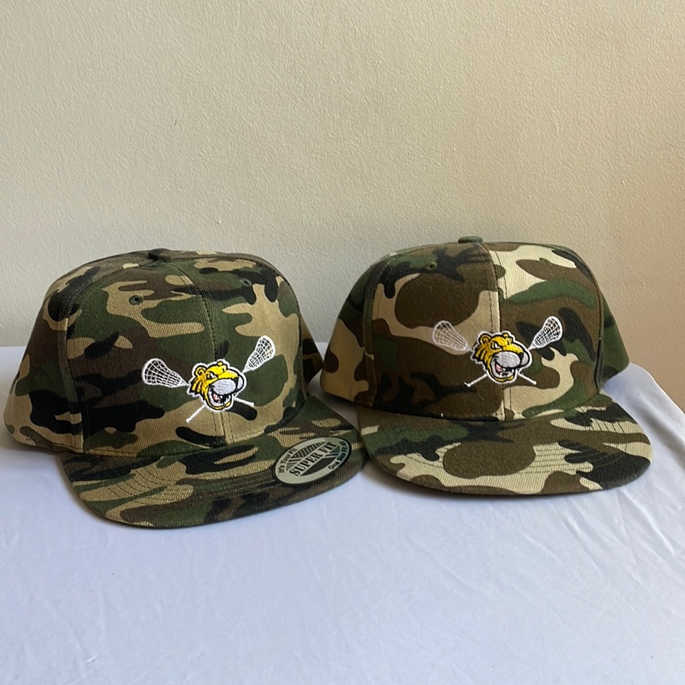 Towson Lacrosse Camo Flat Brim Hats .